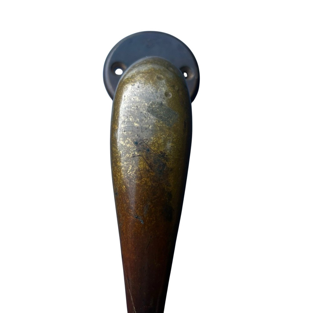 Vintage Large Solid Brass Door Handle Great Patina
