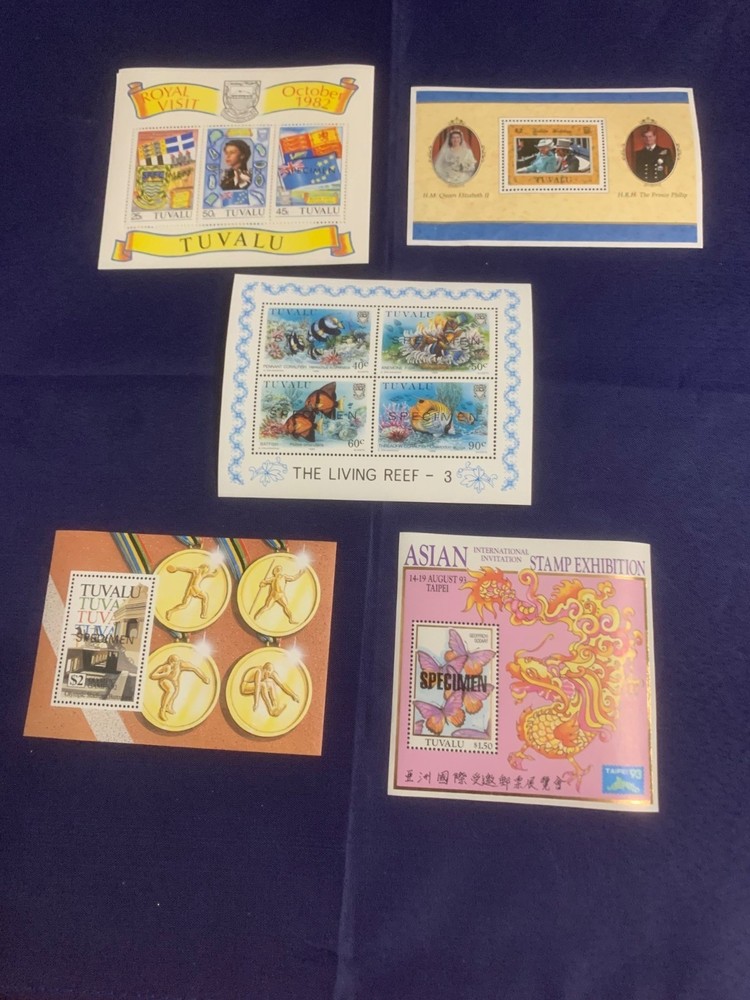 Various Tuvalu Official Stamp Specimens - Crown Agents Stamp Bureau Issue