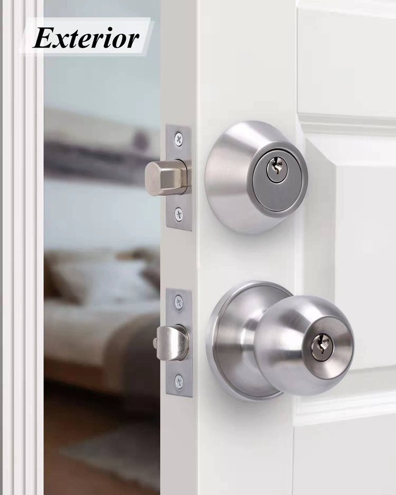 (3Sets) All Keyed Same Entry Door 3 Pack, Deadbolt Lockset-Keyed Alike