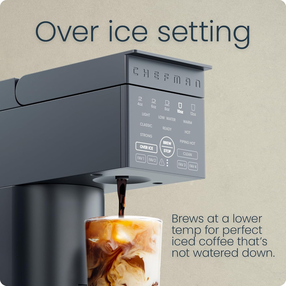 Caffeinator Single Serve Coffee Maker, Brew Pods & Grounds, Programmable Drip Co