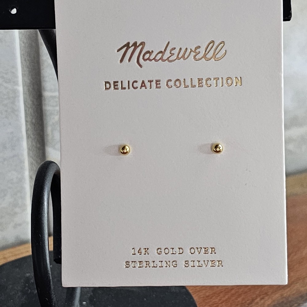 Madewell- 14k Gold Plated Silver- Circle Stud Earrings- NWT- $38