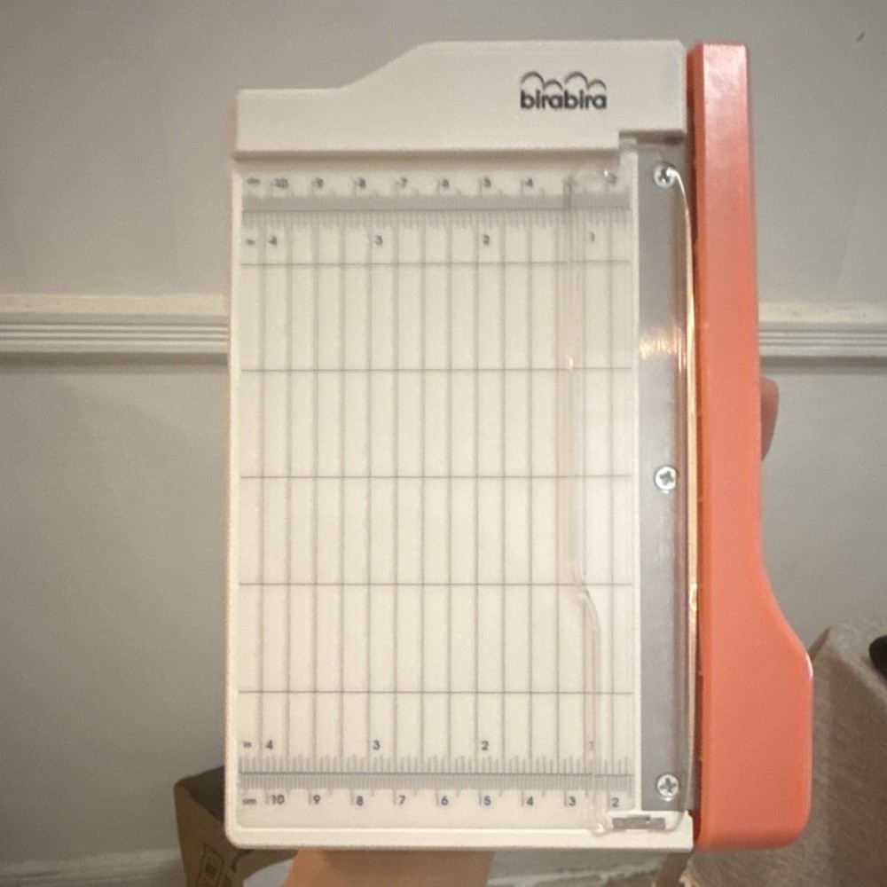 Birabira Paper Trimmer with Orange Handle White Cutter