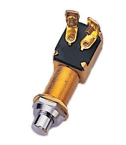Pactrade Marine Push Button Switch With Chrome Plated Brass Nut