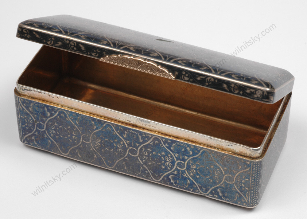 Russian silver with niello box, 1841