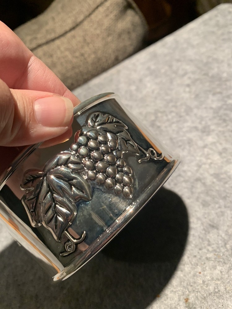 Silver Plate GRAPES Wine Bottle Coaster