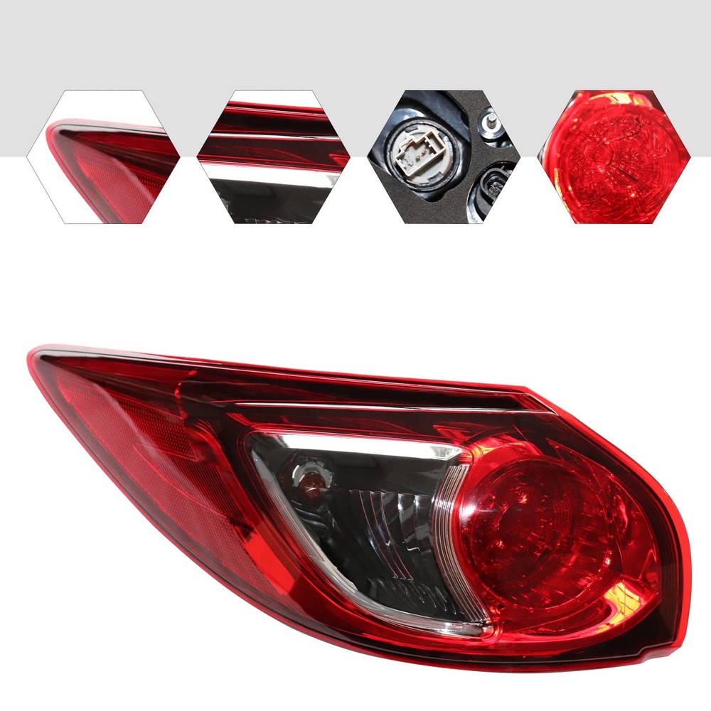 2013-2016 CX-5 Halogen Outer Tail Light Assembly Red Lens Left Side