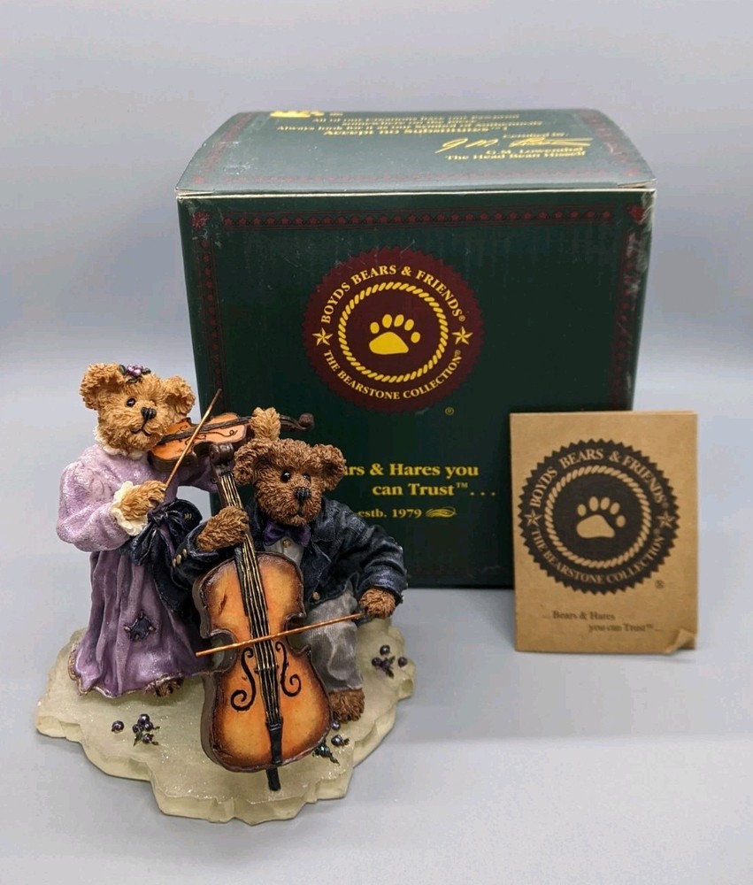 Boyds Bear Figure "Amanda Michael String Section" #228366 Violin Cello Orchestra