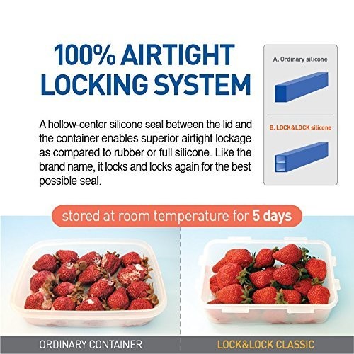 (Pack of 3) LOCK & LOCK Airtight Rectangular Tall Food Storage Container 43.96