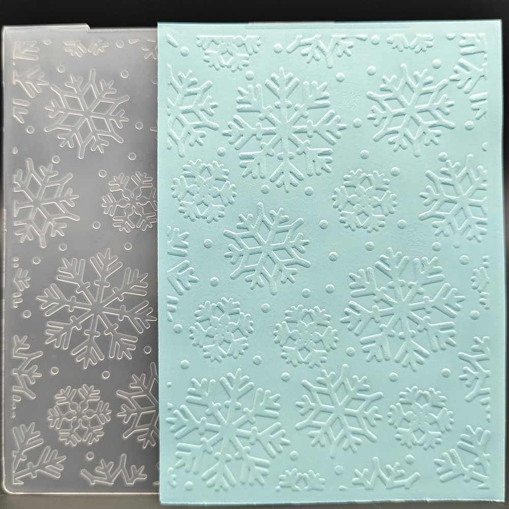 A6 Size Plastic Embossing Folder Snowflakes Pattern Paper Crafts Plastic Texture