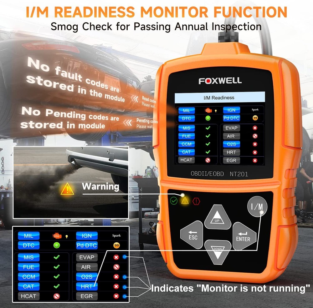 FOXWELL NT201 OBD2 Scanner Check Engine Light Car Code Reader OBDII Diagnostic