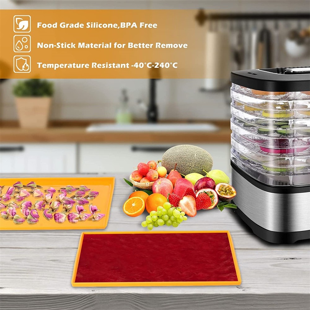 Silicone Dehydrator Sheets,Fruit Leather Silicone Dehydrator Mats with Edge