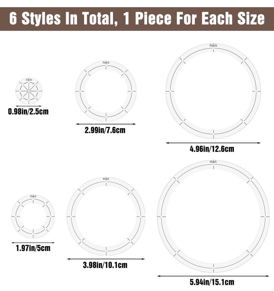 6Pcs Circle Templates for Quilting, Acrylic Circle Stencils for Patchwork DIY...
