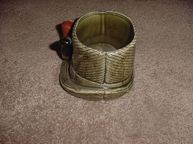 VINTAGE CERAMIC INARCO HAT & PIPE PLANTER GREEN E-2331 JAPAN