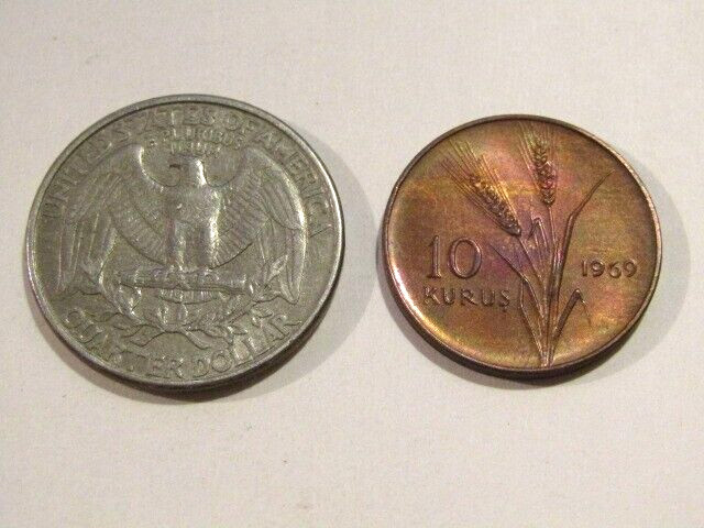 Turkey 1969 10 Kurus Bronze Coin
