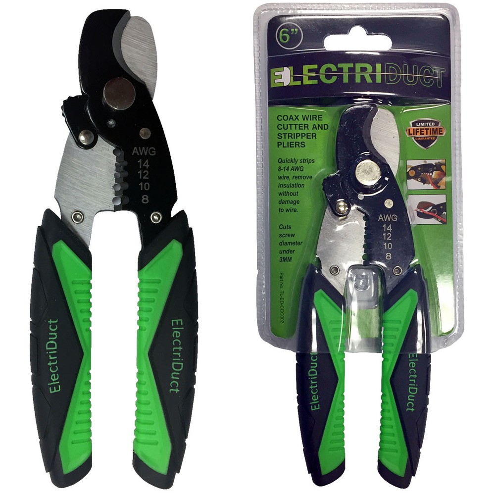 Coax Cable Cutter & Stripper Tool - One Hand Operation - Electriduct