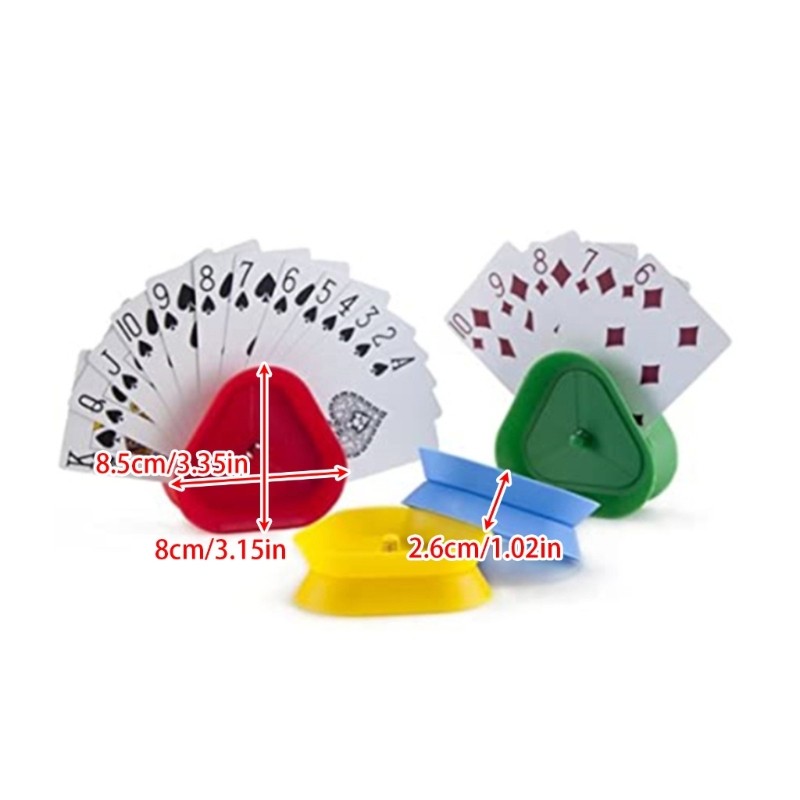 4pcs/set Triangular Shaped Playing Card Holder Board Game for Seat Hands