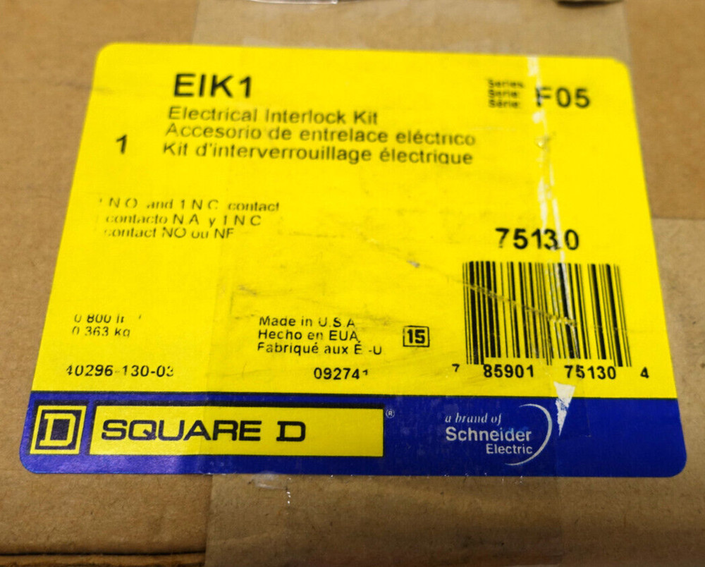 Square D EIK1 ELECTRICAL INTERLOCK KIT NO/NC NEW IN BOX (2F2)