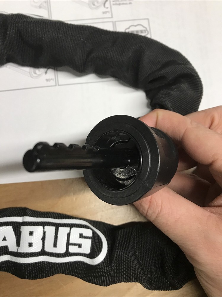 Abus 8808C Chain Lock - Combination, 3.7', 8mm Square, Black