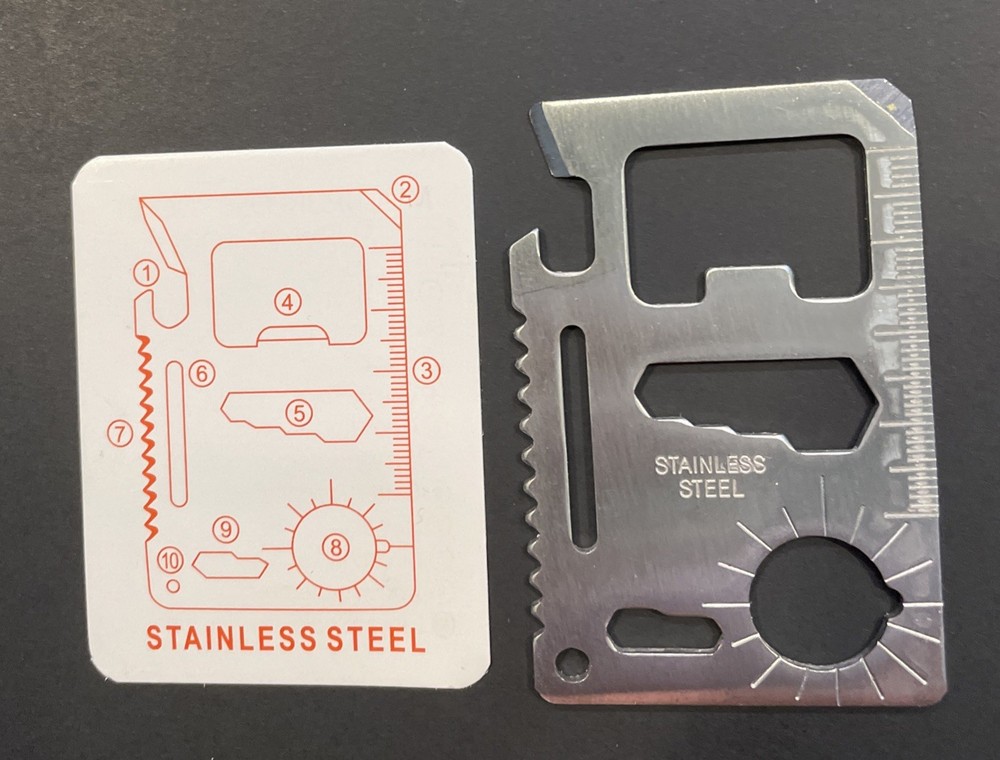 New 11 Function Credit Card Size Survival Pocket Tool