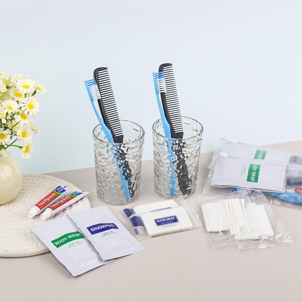 Pack of 10 Basic Toiletry Kits, Hygiene Kit Bulk, Individually Packed, Homele...