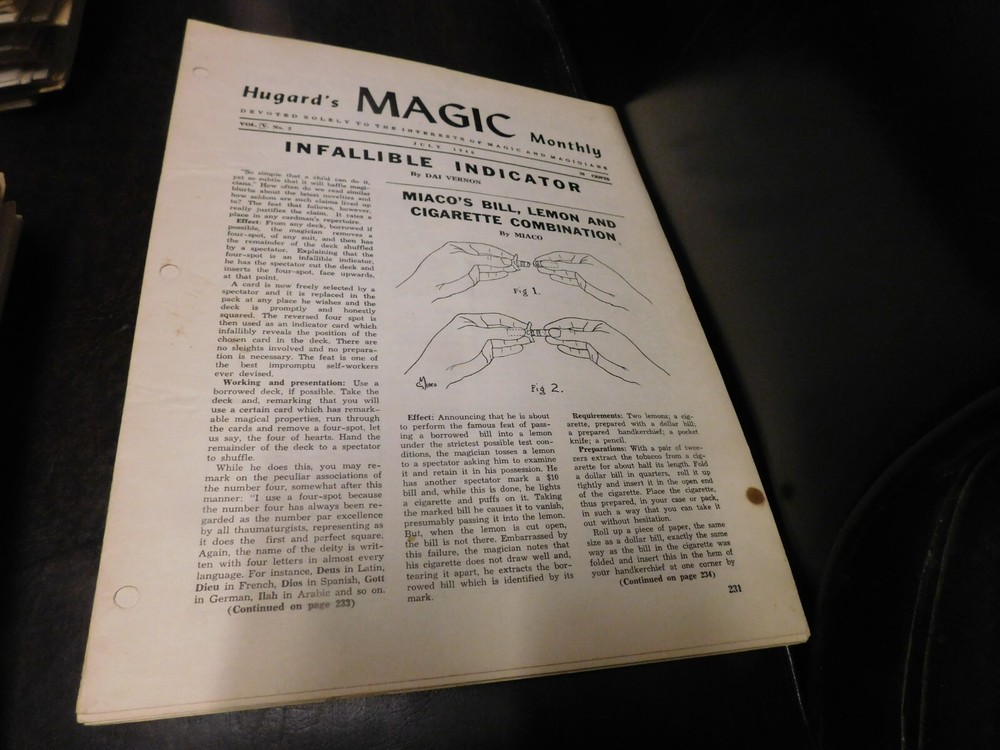Hugard's Magic Monthly For Magicians 1946 July