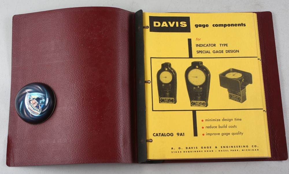 Vintage Davis Gage Components Catalogs Binder Process Design Engineering