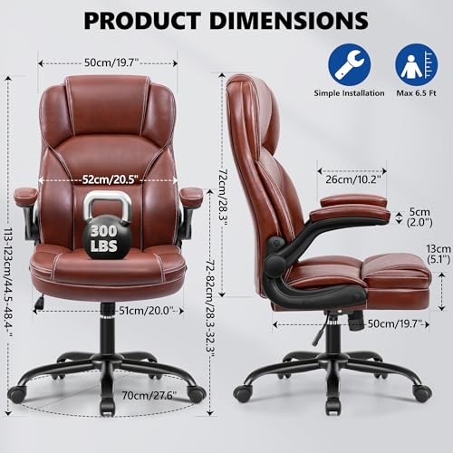 FELIXKING PU LEATHER EXECUTIVE OFFICE CHAIR ERGONOMIC MID-BACK - Scratch & Dent