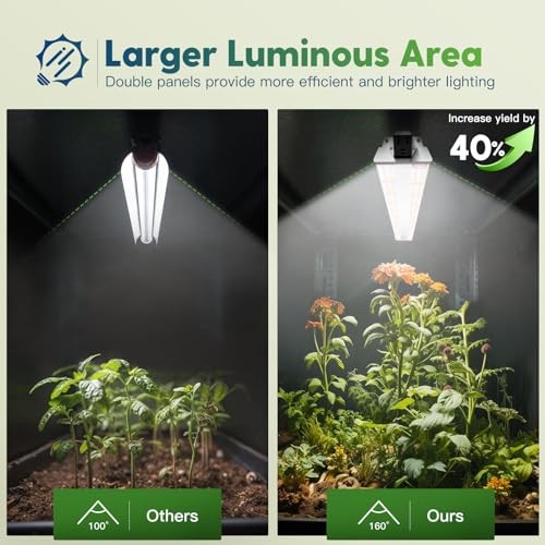 1 Pack 4ft LED Grow Light with 4FT - 1 Pack - Sunlike Full Spectrum with Timer