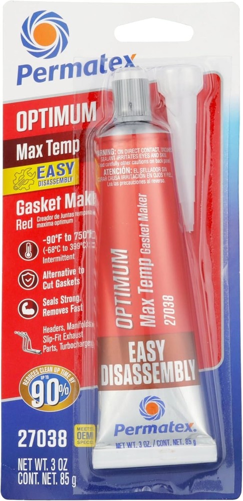 Permatex 27038 Optimum Red High Temperature Gasket Maker, 3oz
