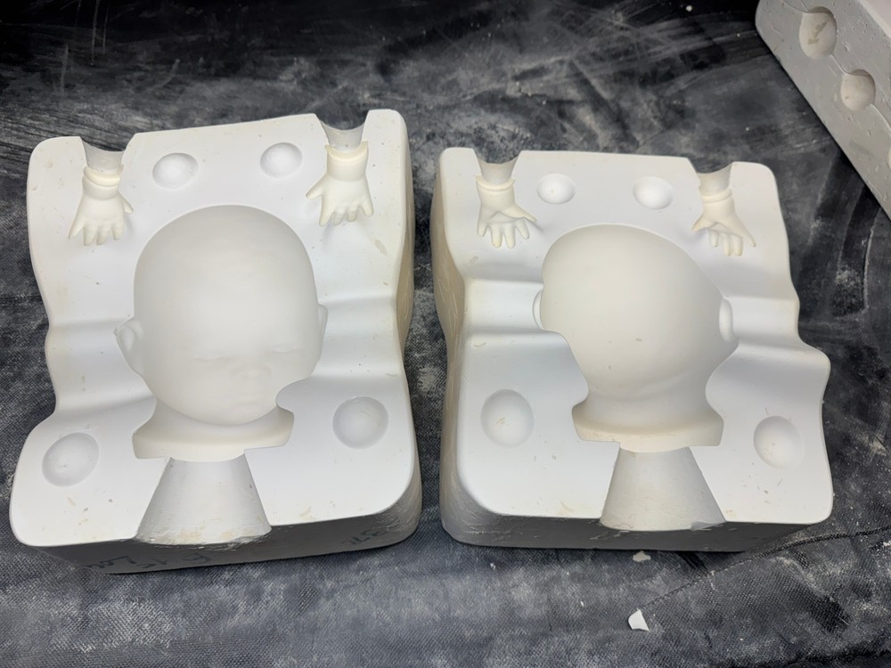 Bell Ceramic Casting Mold Doll Head & Hands Mold #2370