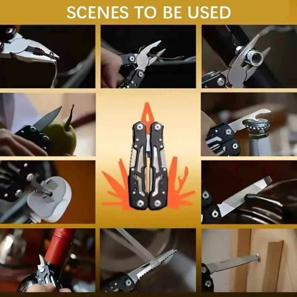 14-in-1 MINI Multitool Pliers Rugged , Practical Portable Pocket Camping Tools