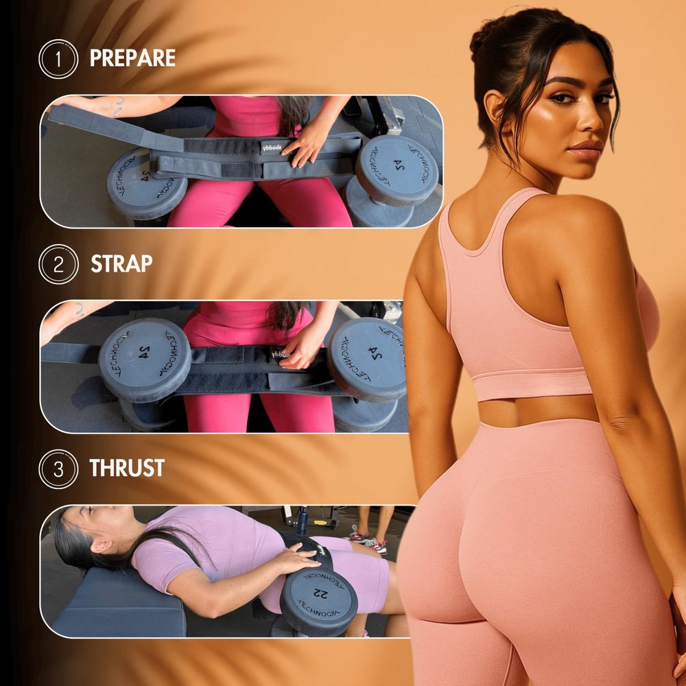 Hip Thrust Belt for Dumbbells Kettlebells Booty Builder Glute Workout