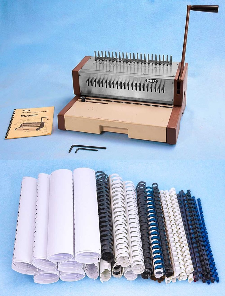 HIC HPB 210 COMB BINDING MACHINE WITH LARGE ASSORTMENT OF COMBS