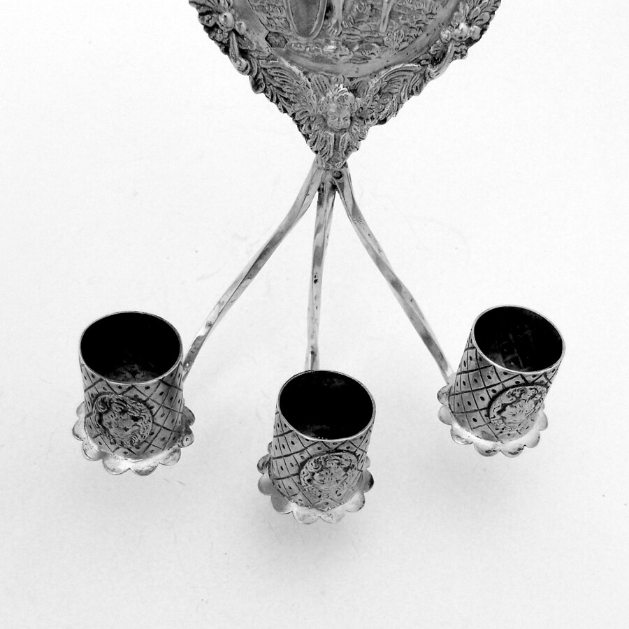 Antique Dutch Wall Sconce Three Light Candleholder 833 Silver