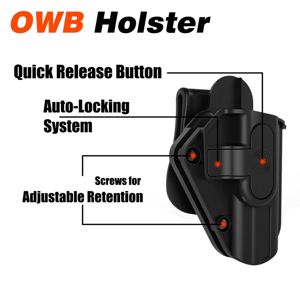 Hellcat Pro OWB Paddle Holster for Springfield Hellcat, OSP, RDP - Right Hand