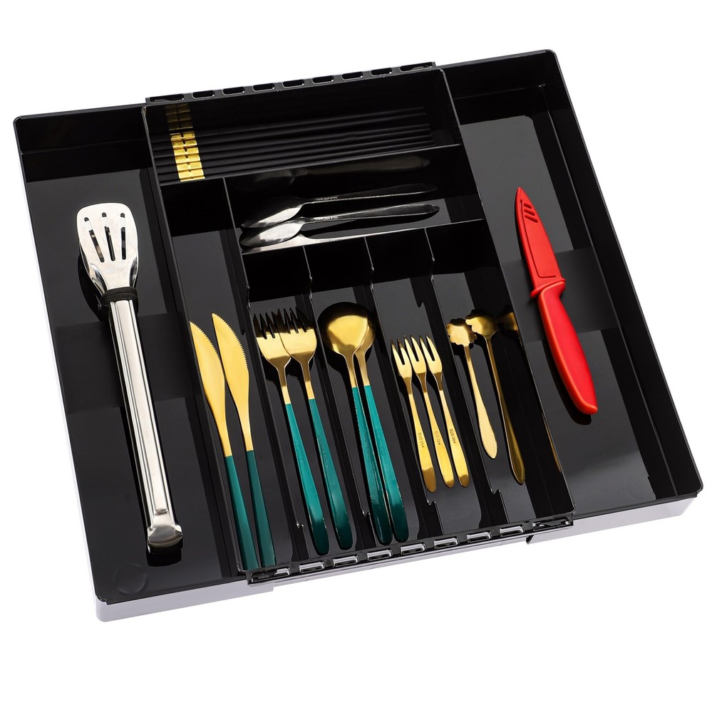IEEK Kitchen Drawer Organizer for Cutlery and Utensils,Adjustable Silverware ...