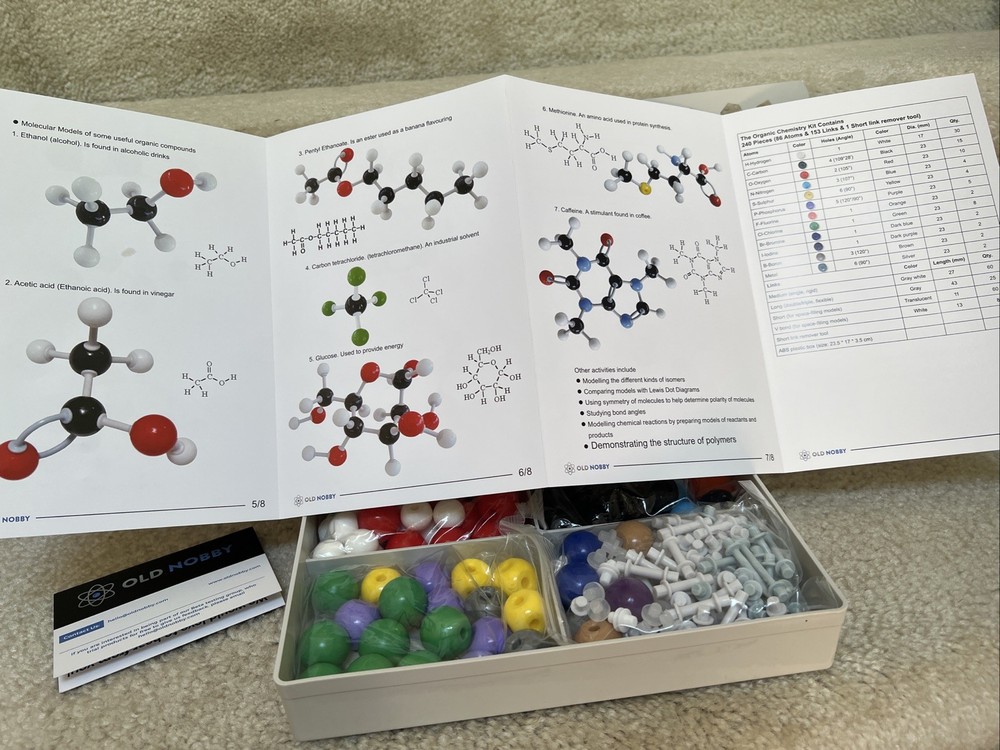 OLD NOBBY Molecular Model Kit (Learning Guide Included) NEW