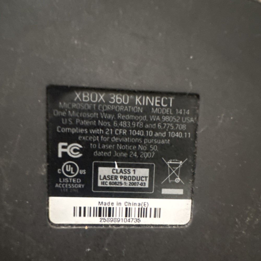 Microsoft Xbox 360 Kinect Motion Camera Model 1414 Black with AC Adapter