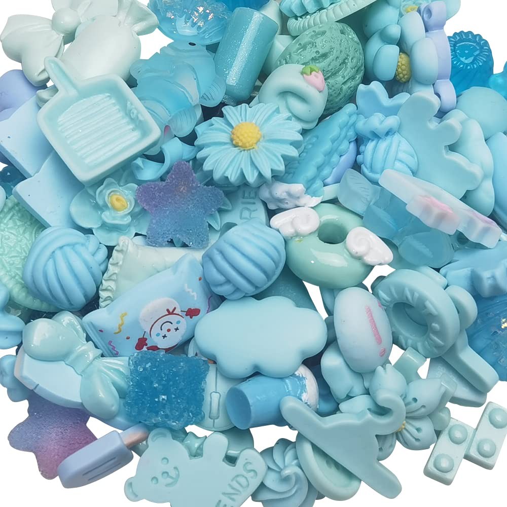 Chenkou Craft 50pcs Lots Mix Assorted Baby-Blue DIY Small, Blue