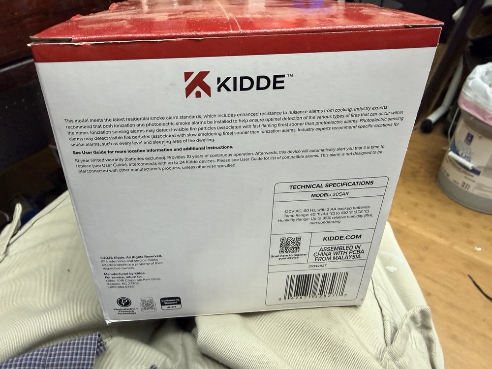 Kidde Hardwired Smoke Detector, AA Battery Backup, Interconnectable , 4 Pack