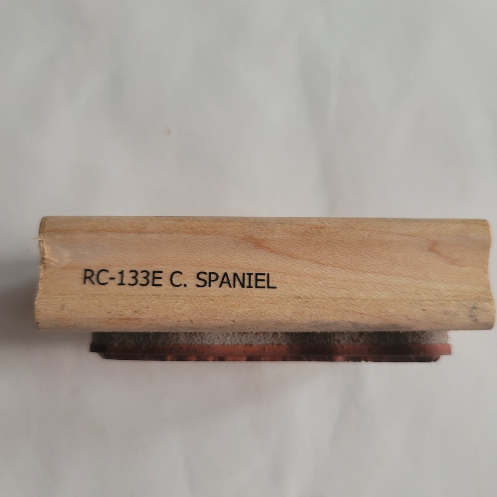 Vintage 2000 Rubber Stamp Cocker Spaniel Dog Realistic Mounted