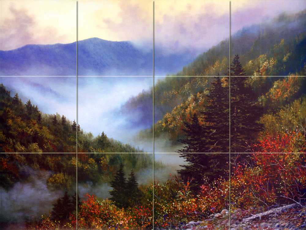 Art Mural Tumbled Marble Backsplash Landscape Tile #130