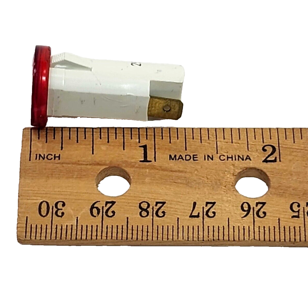 (1x) Solico - 1/2" Red Panel Mount - Neon Indicator Light - 250V - .250" QC Tabs