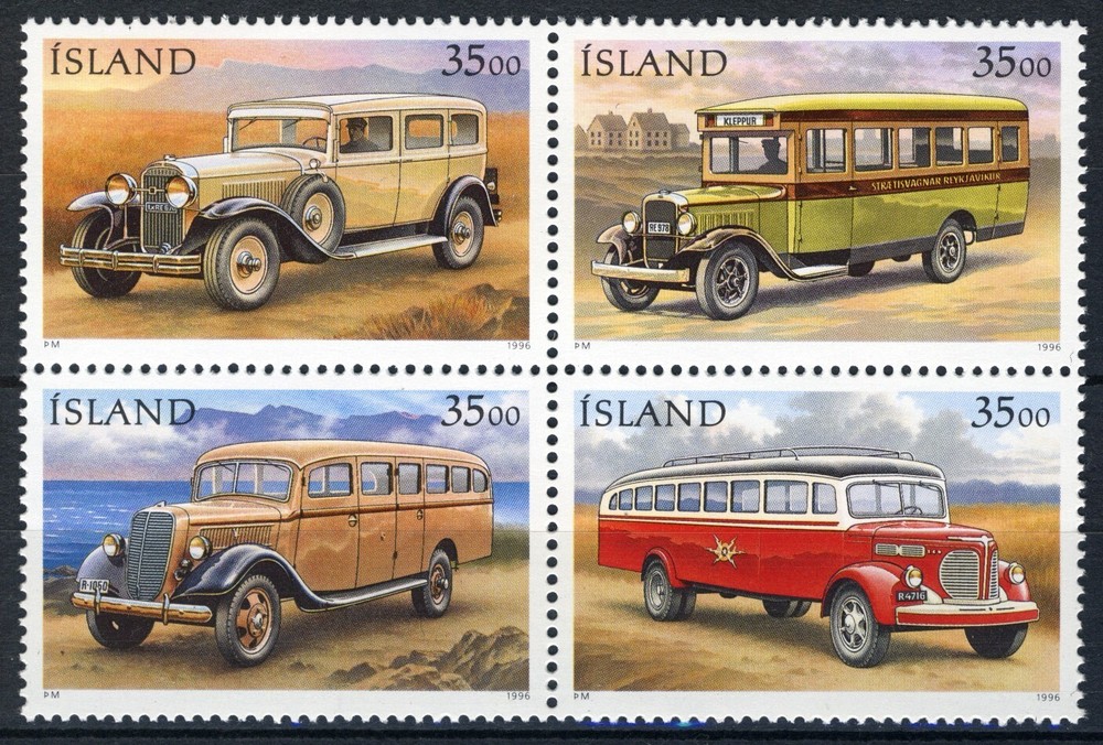 Iceland 1996, Post Buses set MNH, Mi 846-849