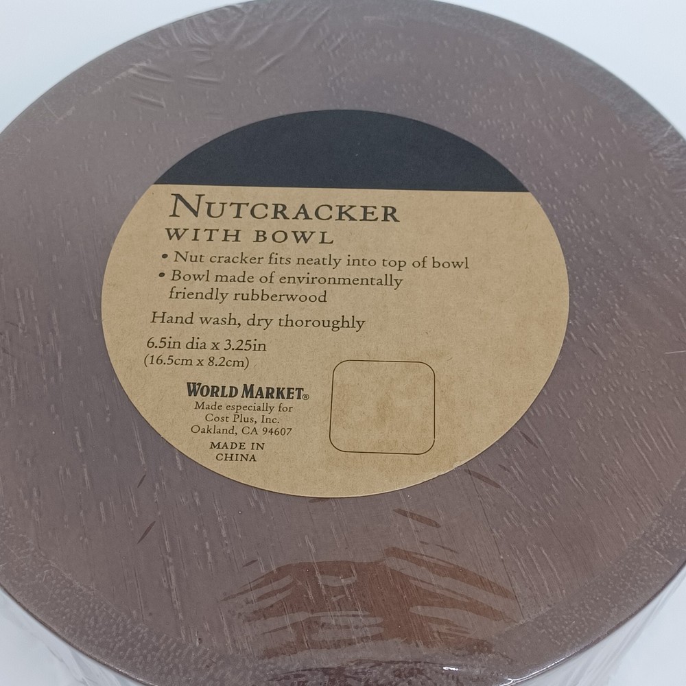 World Market Nutcracker with Distressed Rubberwood Bowl Set Go Nuts
