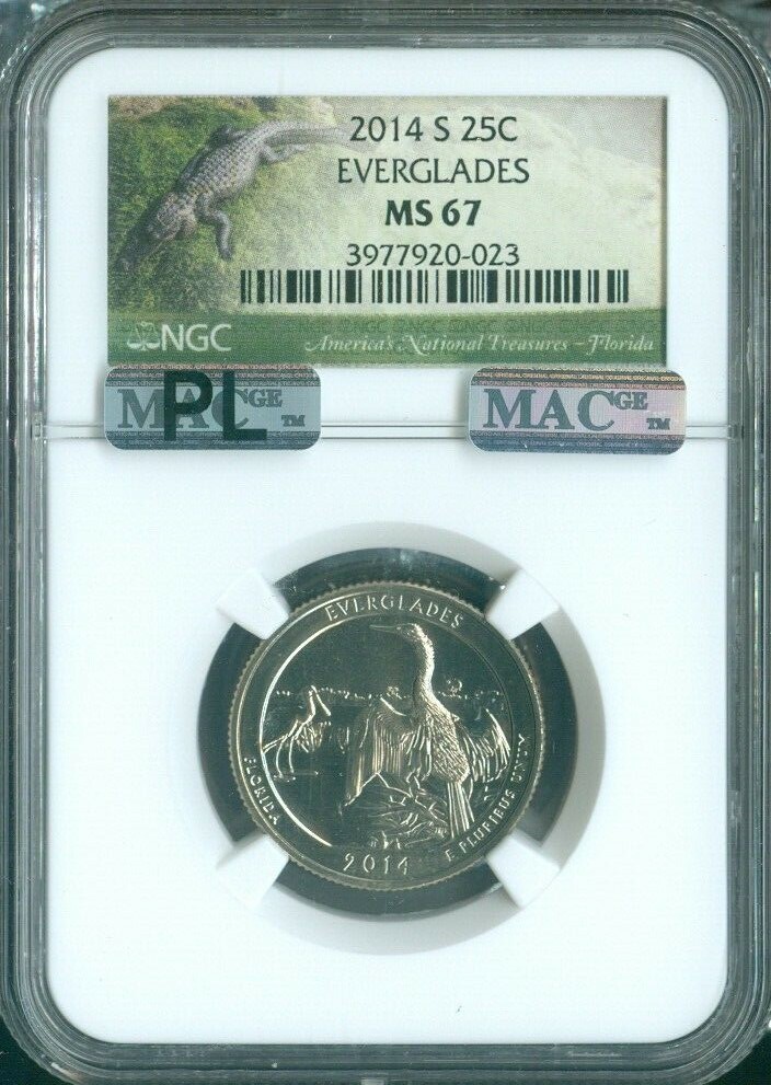 2014-S Everglades Park Quarter NGC MS67 MAC PL Quality