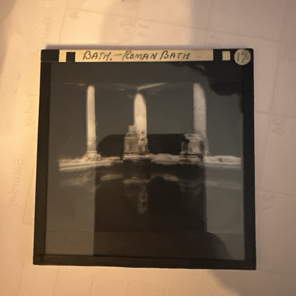 Antique Magic Lantern Slide Roman baths in Bath