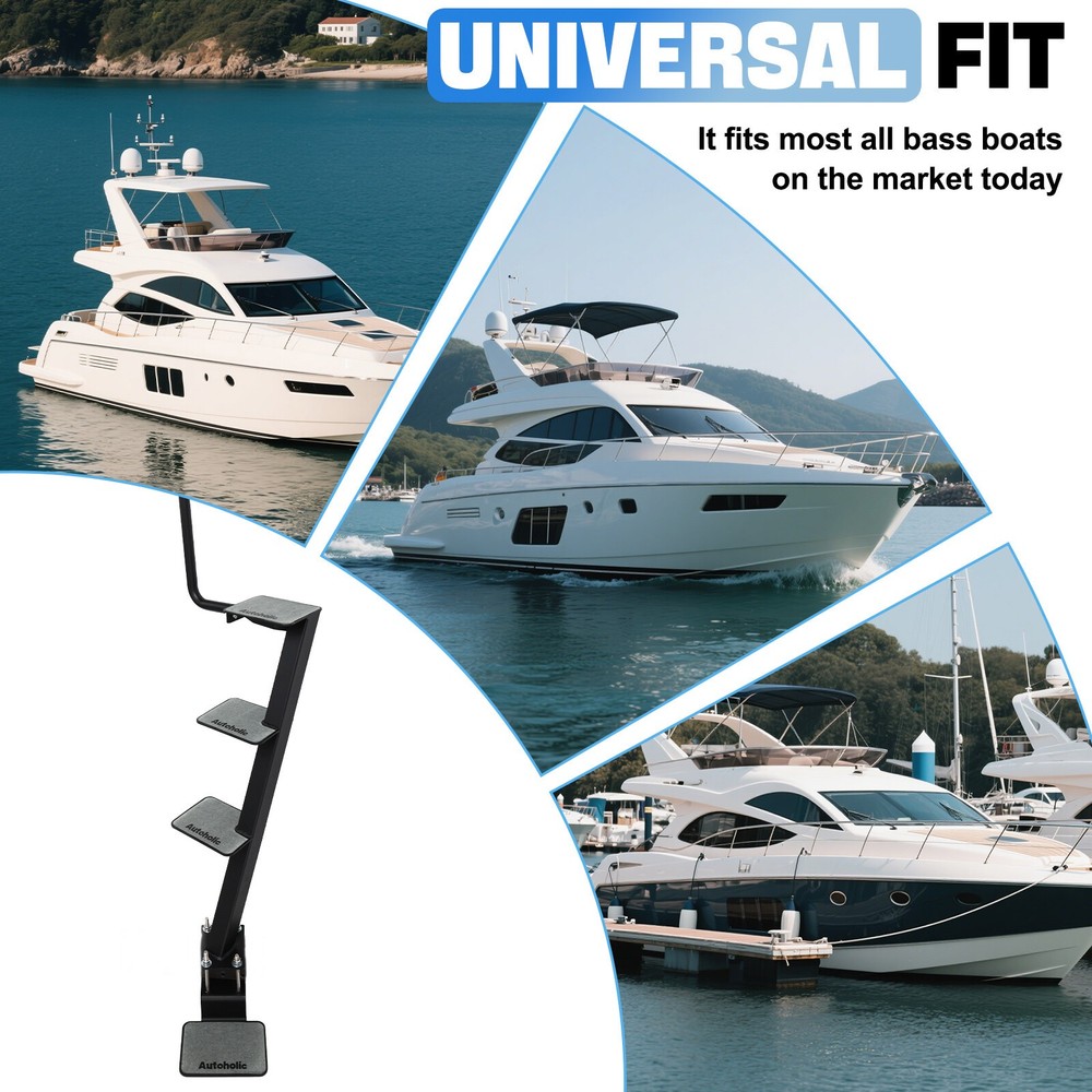 Boat Trailer Step 4 Step With Handle Non-Slip Step For Universal Trailer Tongue