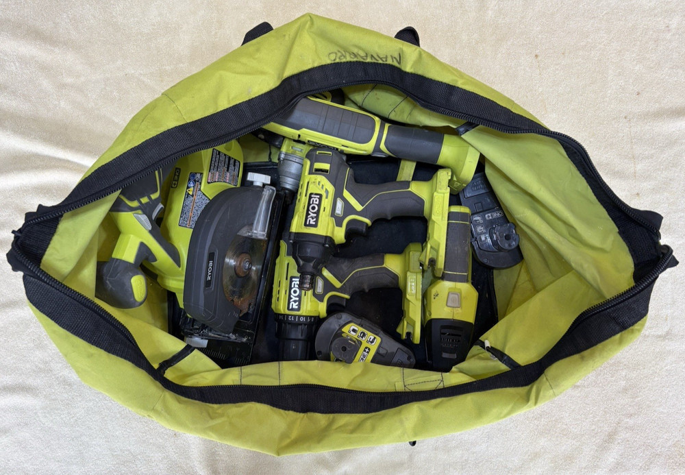 Ryobi ONE+ 18V Cordless 6-Tool Combo Power Tool Set Green Tested