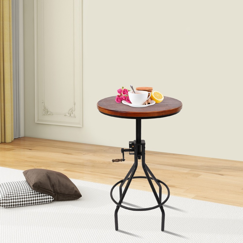 Height Adjustable Side Table Lifting Bar Table Rustic Elegance Style Side Table